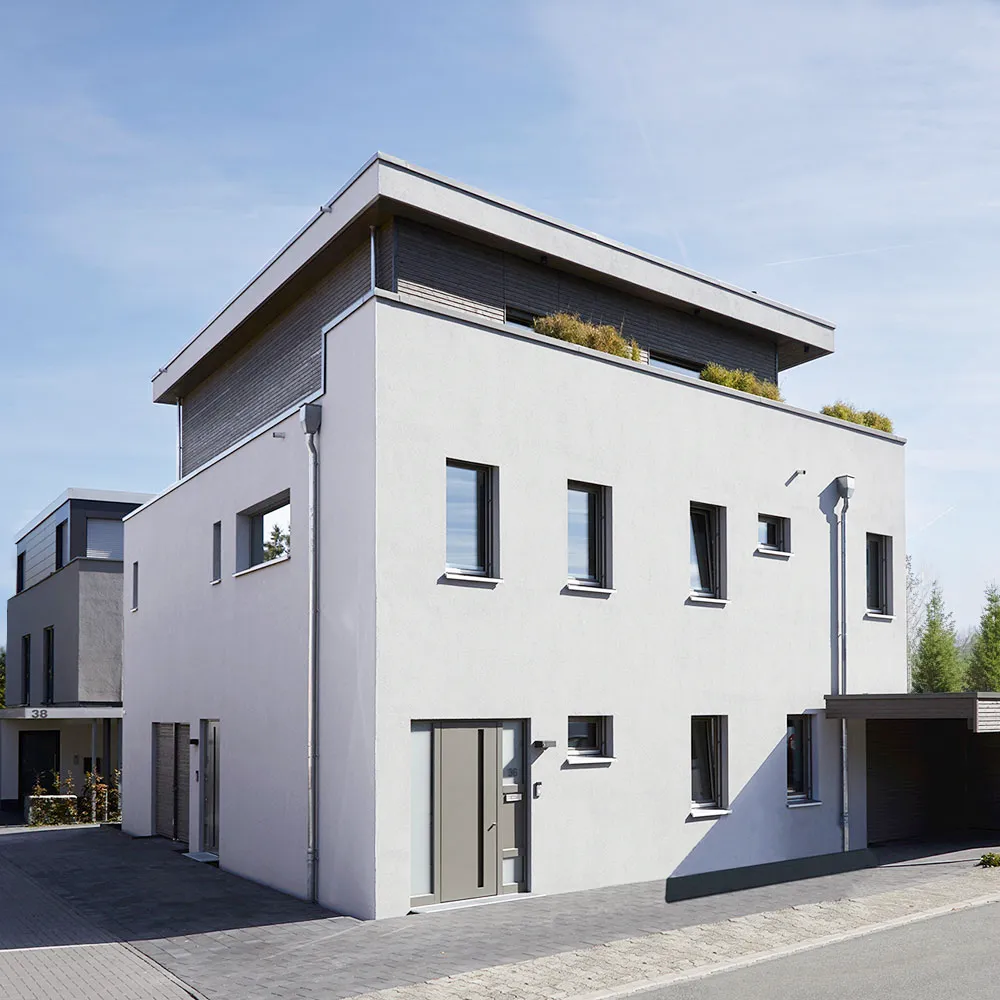 Roreger Wohnbau Soest Mehrfamilienhaus Putzfassade Staffelgeschoss